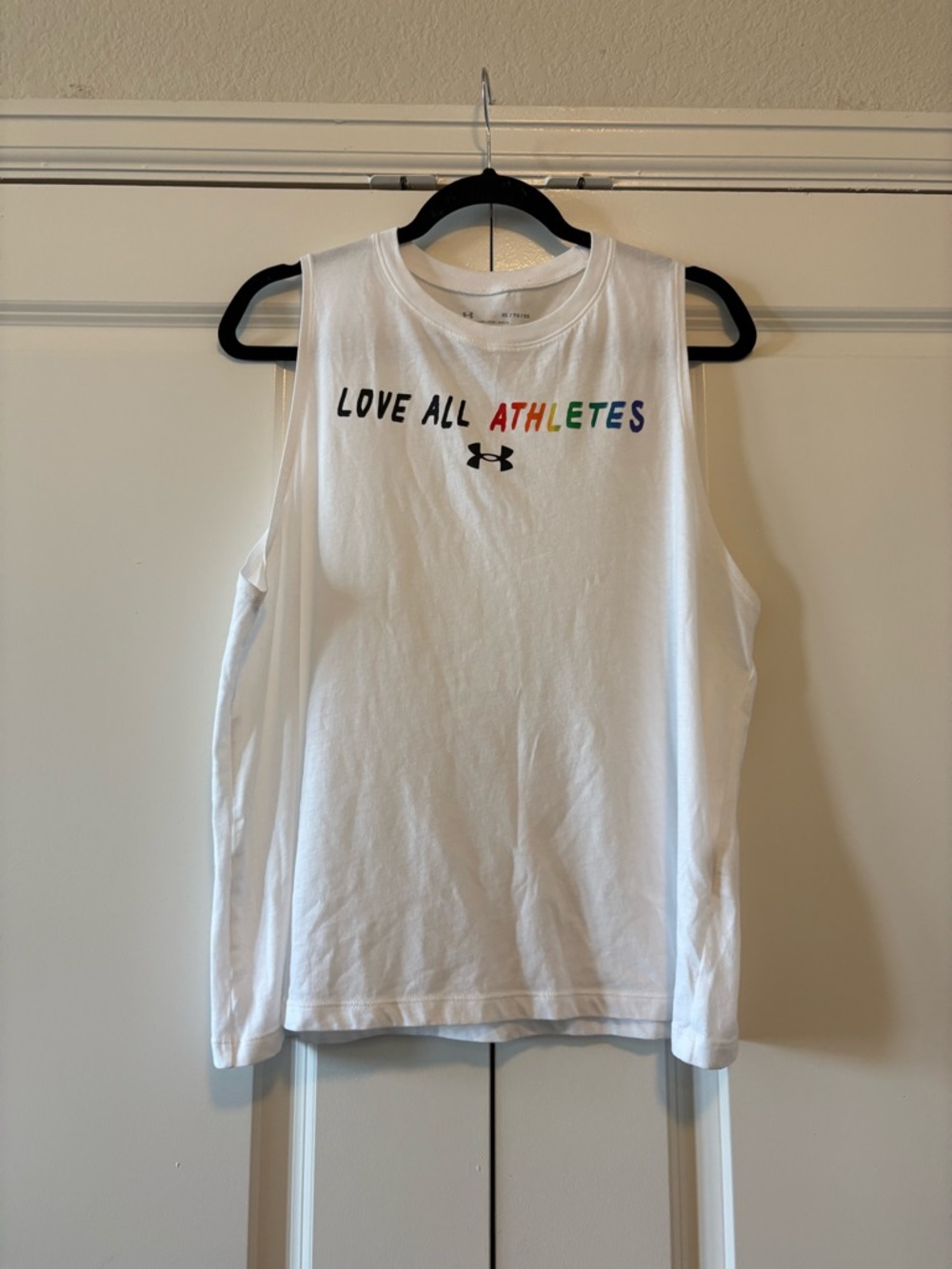 Under Armour "Love All Athletes" White Muscle Tank